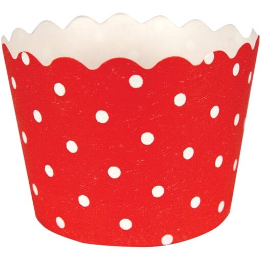 Baking Cups W/Polka Dots Red