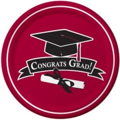Burgundy Grad Plate Paper 9" 18CT