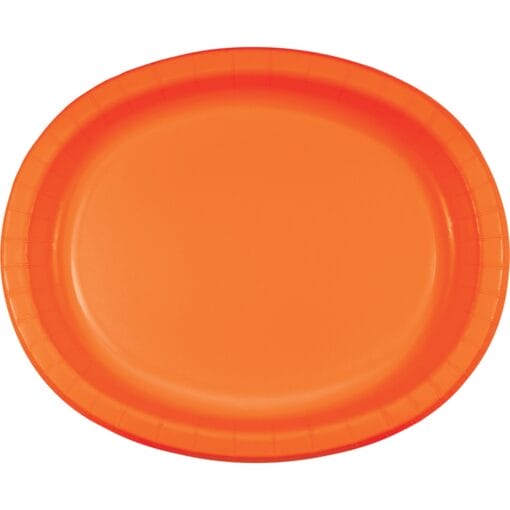 Orange Platter Oval Paper 10&Quot;X12&Quot; 8Ct