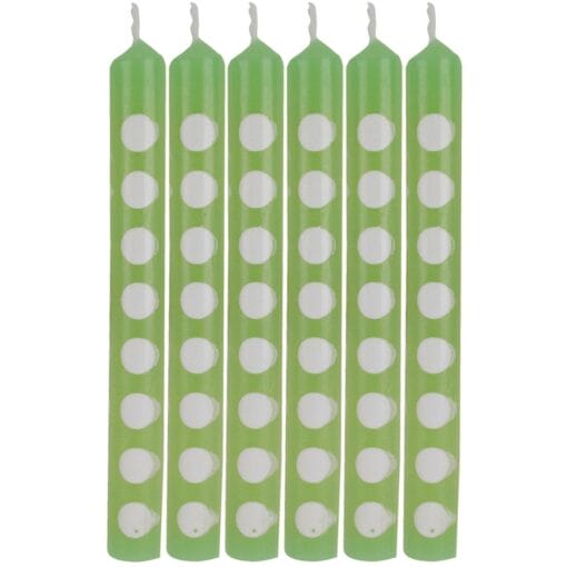 Fresh Lime W/Dots Candles 12Ct