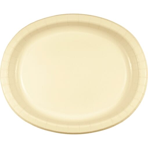 Ivory Platter Oval Paper 10&Quot;X12&Quot; 8Ct