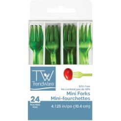 Translucent Green Mini Forks 24CT