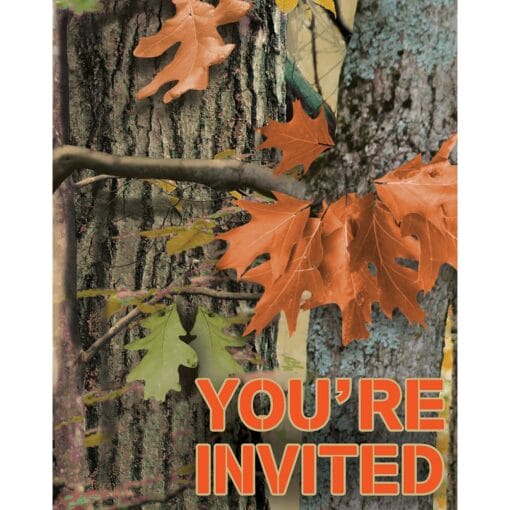 Hunting Camo Invitations Foldover 8Ct