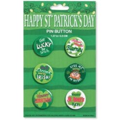 St. Patrick's Day Buttons Metal 6CT
