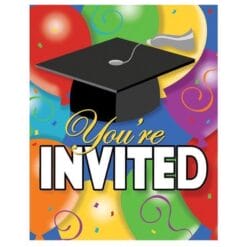 Grad Balloons Invites 8CT