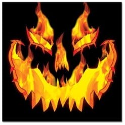 Fiery Pumpkin Tablecover Plastic 54x108