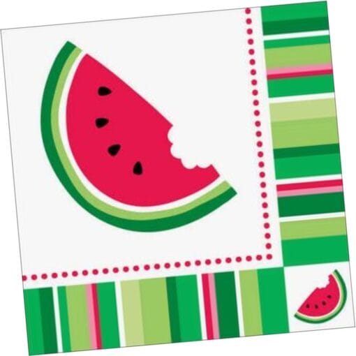 Watermelon Stripe Napkins Lunch 18Ct