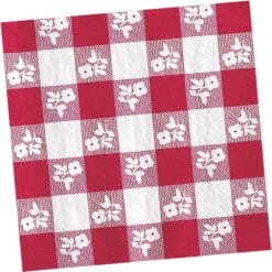 Red Gingham Napkins Lunch 2P 18CT