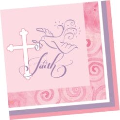 Faithful Dove Pink Napkins Lunch 16CT