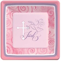 Faithful Dove Pink Plates SQR 7" 8CT