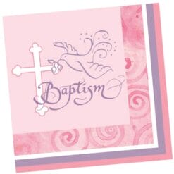 Faithful Dove Pink Napkins Beverage 16CT
