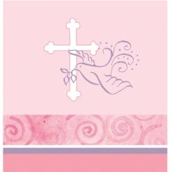 Faithful Dove Pink Tablecover Plastic 54x108