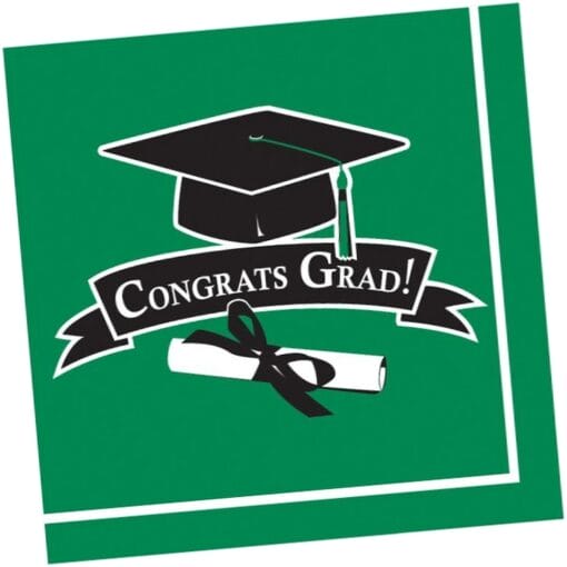 Green Grad Napkins Lunch 36Ct 2P