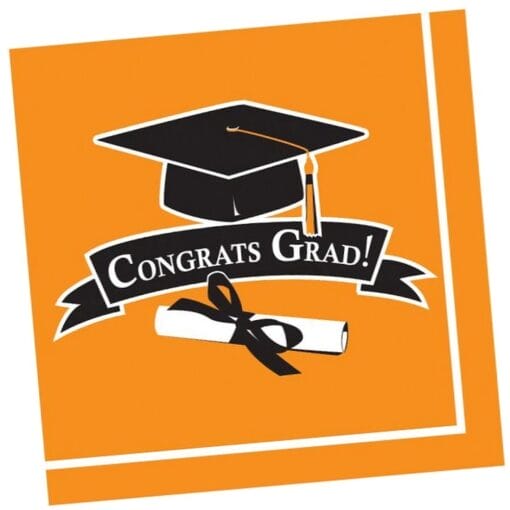 Orange Grad Napkins Beverage 36Ct