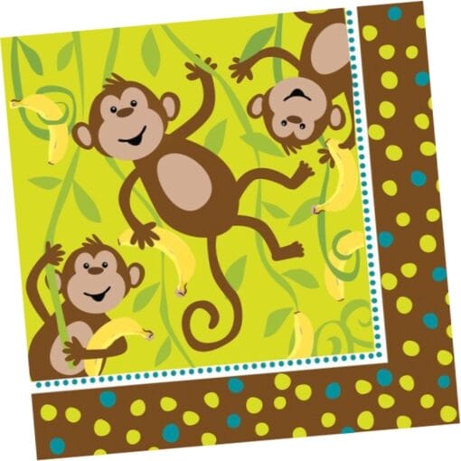 Monkeyin' Around Napkins Lunch 16Ct