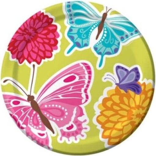 Butterflies Plates 9&Quot; 8Ct