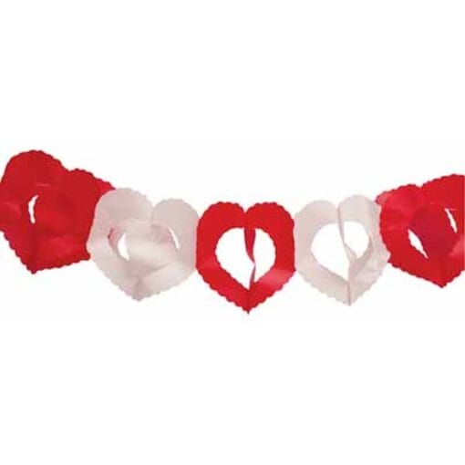 Tissue Garland Diecut Heart Shape 9Ft