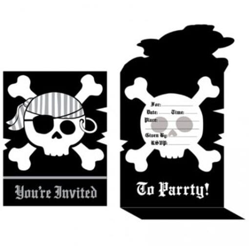 Pirate Parrty Invites Fld Gtfld 8Ct