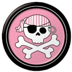 Pirate Parrty Plates 7" Pink 8CT