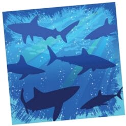 Shark Splash Napkins Beverage 3P 16CT
