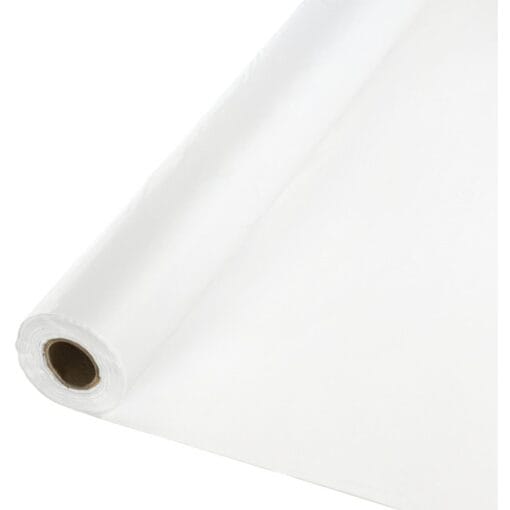 White Premium Plastic Tablecover Roll 0.075Mm 48In X 80Ft