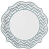 Grey Chevron Scalloped Plates 10" 8CT