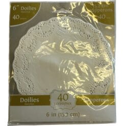 White Paper Round Doilies 6" 40CT