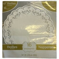 White Paper Round Doilies 10" 16CT