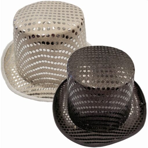 Top Hat Sequined 12&Quot; Black/Silver