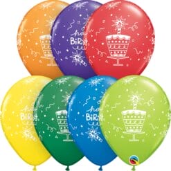 11" PRT Birthday Cake & Candles Carnival Assortment 50CT