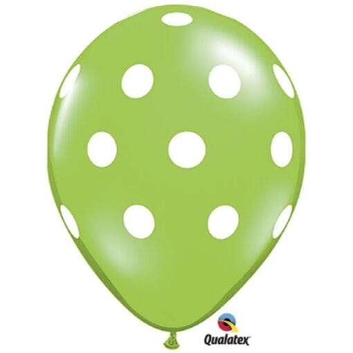 11&Quot; Lime Green W/White Polka Dots 50Ct