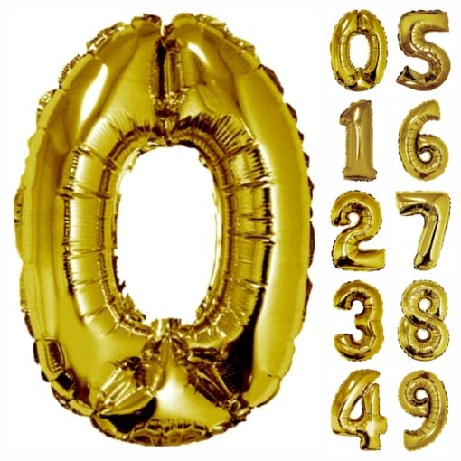 34&Quot; Shp Gold Number Balloons