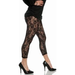80'S Lace Leggings Black