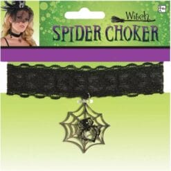 Witch Fancy Black Spider Choker 15.5in