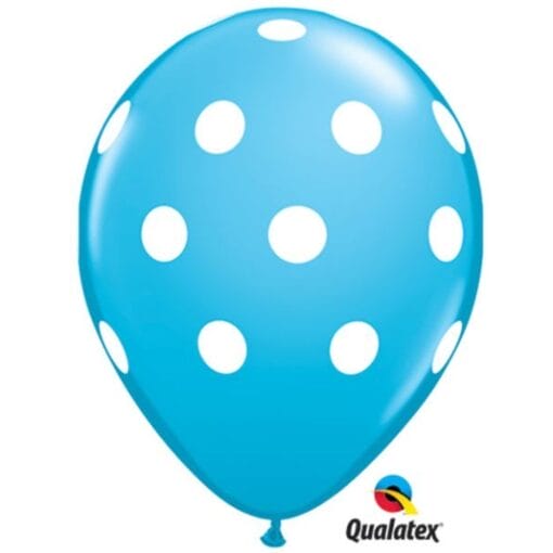 11&Quot; Rbn Egg Blue W/Wht Polka Dots 50Ct