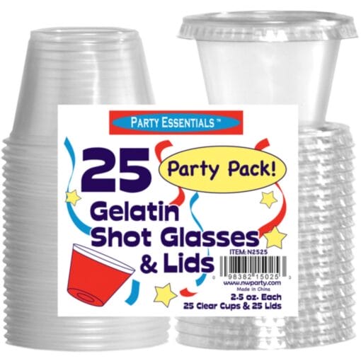 Jello Shot Cups W/Lids, 2.5Oz 25Ct