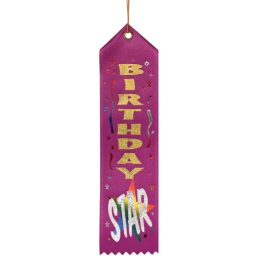 Birthday Star Award Ribbon 2&Quot; X 8&Quot;