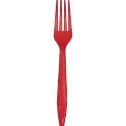 Classic Red Cutlery Forks 24CT