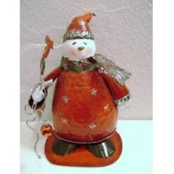 Snowman Bobble 8" Tin