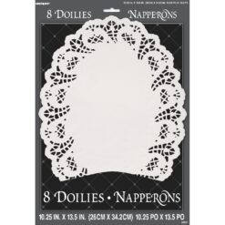 Doilies White Paper Oval 10.5"x13.5" 8CT