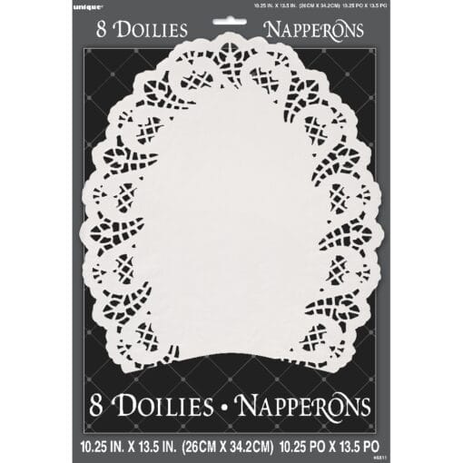 Doilies White Paper Oval 10.5&Quot;X13.5&Quot; 8Ct