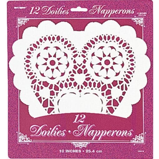 Doilies White Paper Heart 10&Quot; 12Ct