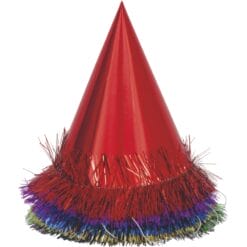 Fringed Foil Hats Astd Colors 6CT