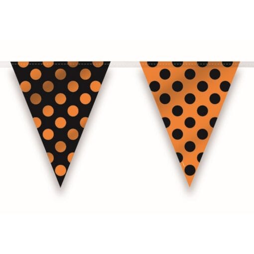 Orange/Black Dots Flag Banner 12Ft