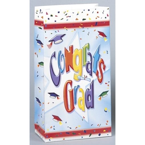 Grad Cheer Paper Party Bags 10Ct