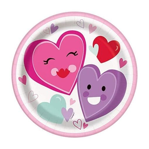 Smiling Hearts Plates 7&Quot; 8Ct