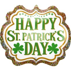 25" SHP Happy St Patricks w/Glitter Mylar Balloon