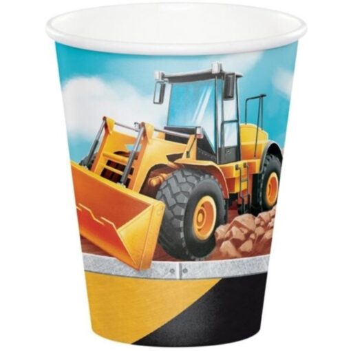 Big Dig Construction Cups H/C 9Oz 8Ct