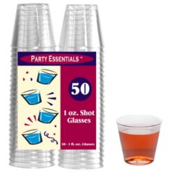Shot Glasses, 1oz Clear Plastic 50CT