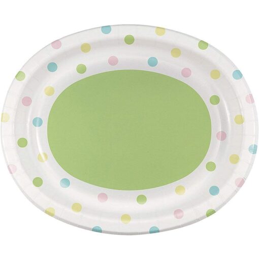 Easter Dots Oval Platter Paper 8Ct